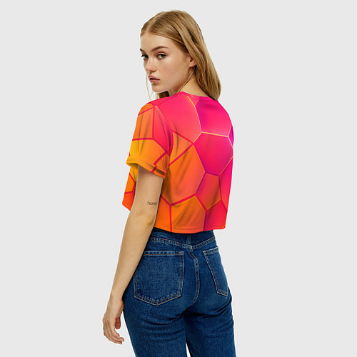 Женский топ Розово-оранжевые плиты / 3D-принт – фото 4