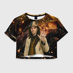 Футболка 3D укороченная женская Bones в панаме, цвет: 3D-принт