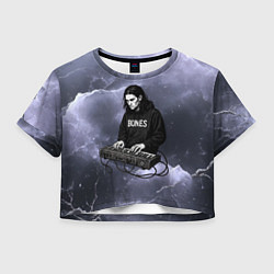 Футболка 3D укороченная женская Bomes клавишник, цвет: 3D-принт