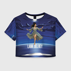Футболка 3D укороченная женская Lana Del Rey танцует под луной, цвет: 3D-принт