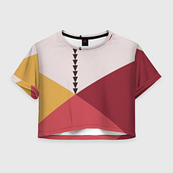 Футболка 3D укороченная женская Колор-блок фруктовый чиа пудинг, цвет: 3D-принт