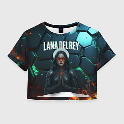 Футболка 3D укороченная женская Lana Del Rey в стиле киберпанка, цвет: 3D-принт