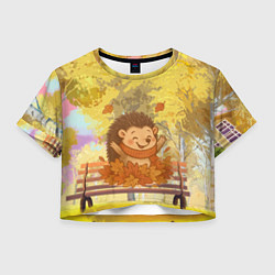 Женский топ Ежик в осенних листьях