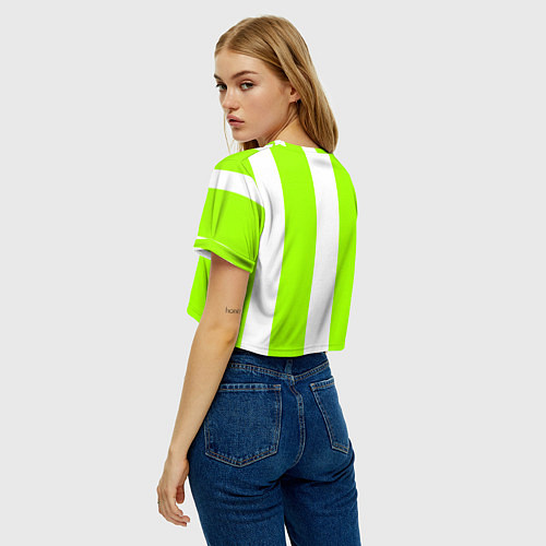 Женский топ Color light green white stripes / 3D-принт – фото 4