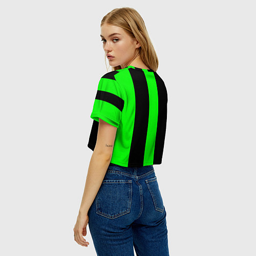 Женский топ Color green black lines / 3D-принт – фото 4