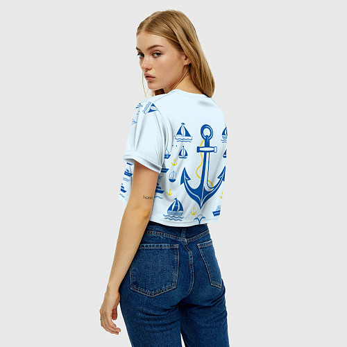 Женский топ Якорь и корабли / 3D-принт – фото 4