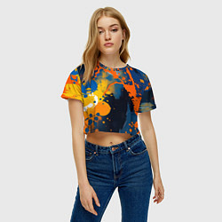 Футболка 3D укороченная женская Краска на стене, цвет: 3D-принт — фото 2