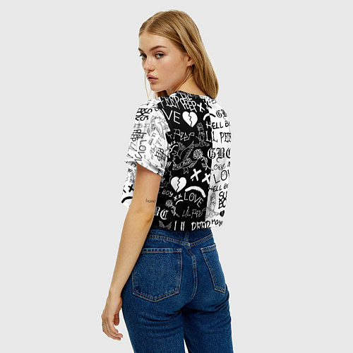 Женский топ Doom x liil peep pattern black / 3D-принт – фото 4