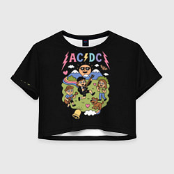 Женский топ ACDC, мультяшный стиль