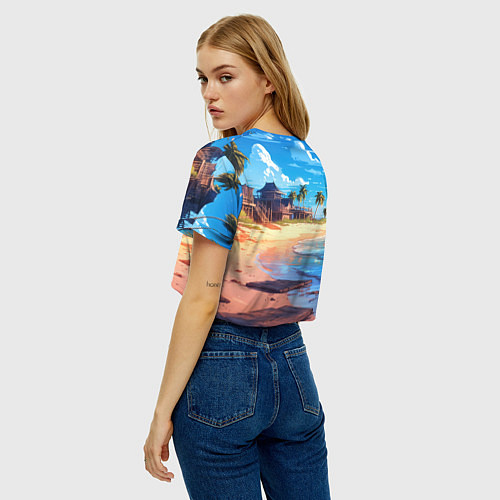 Женский топ Дандадан Сиратори Айра с ракушкой в руках / 3D-принт – фото 4