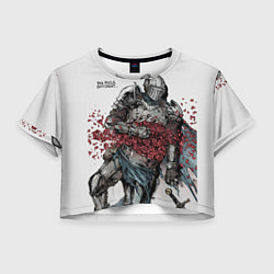 Футболка 3D укороченная женская Павший рыцарь от любви, цвет: 3D-принт