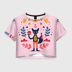 Женский топ Лиса с пирогом стилизованная