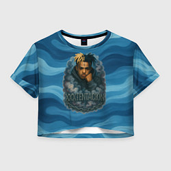 Футболка 3D укороченная женская XXXTentacion в облаке, цвет: 3D-принт