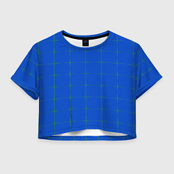 Футболка 3D укороченная женская Color blue stripes, цвет: 3D-принт