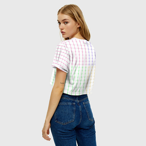 Женский топ Color white multicolored stripes / 3D-принт – фото 4