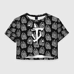 Футболка 3D укороченная женская Doom хищник леса, цвет: 3D-принт