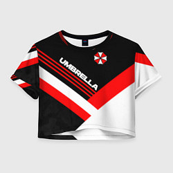 Футболка 3D укороченная женская Umbrella - classic uniform, цвет: 3D-принт