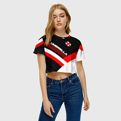 Футболка 3D укороченная женская Umbrella - classic uniform, цвет: 3D-принт — фото 2