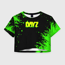 Футболка 3D укороченная женская Dayz кислотное краски логотип, цвет: 3D-принт