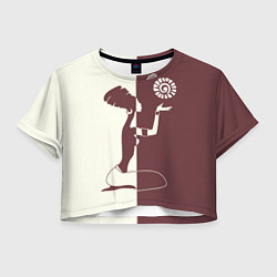 Футболка 3D укороченная женская Силуэт африканки, цвет: 3D-принт