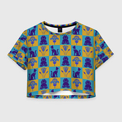 Футболка 3D укороченная женская Символы Египта, цвет: 3D-принт
