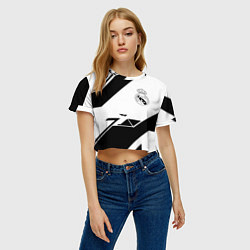 Футболка 3D укороченная женская Real Madrid geometry, цвет: 3D-принт — фото 2