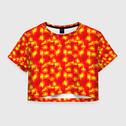 Футболка 3D укороченная женская Текстура лавы, цвет: 3D-принт