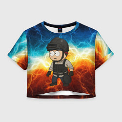 Футболка 3D укороченная женская Стэн в игре Pubg Южный парк, цвет: 3D-принт