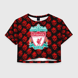 Футболка 3D укороченная женская Liverpool samurai, цвет: 3D-принт