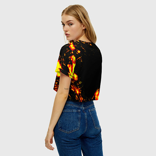 Женский топ Borussia огненные краски / 3D-принт – фото 4