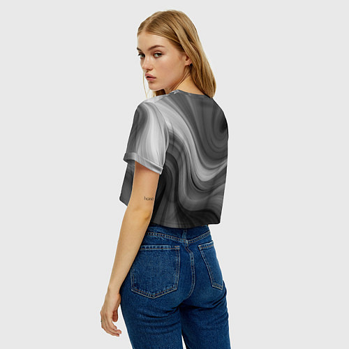 Женский топ Серые волны абстракция однотонная / 3D-принт – фото 4
