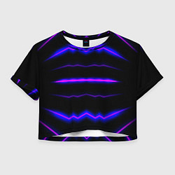 Футболка 3D укороченная женская Color multicoloured neon stripes, цвет: 3D-принт