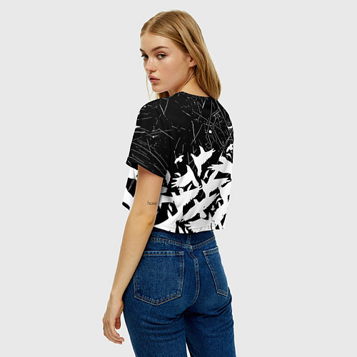 Женский топ Barcelona черно белые птицы / 3D-принт – фото 4