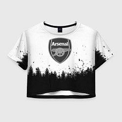 Футболка 3D укороченная женская Arsenal черный лес, цвет: 3D-принт