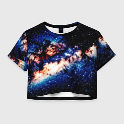 Футболка 3D укороченная женская Бесконечный космос и туманность, цвет: 3D-принт