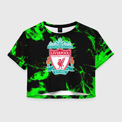 Женский топ Liverpool зеленый огонь текстура