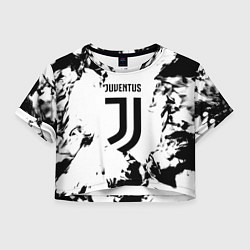 Женский топ Juventus черные краски абстракция