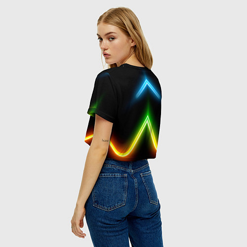 Женский топ Neon multicolored lines / 3D-принт – фото 4
