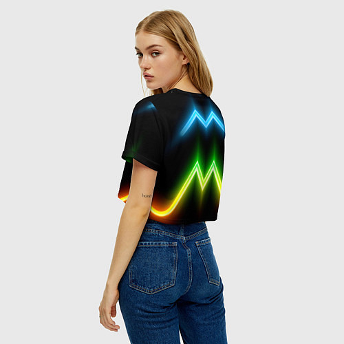 Женский топ Neon multicolored lines / 3D-принт – фото 4
