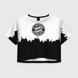 Футболка 3D укороченная женская Bayern Mnchen пиксели, цвет: 3D-принт