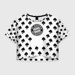 Футболка 3D укороченная женская Bayern Mnchen пики, цвет: 3D-принт