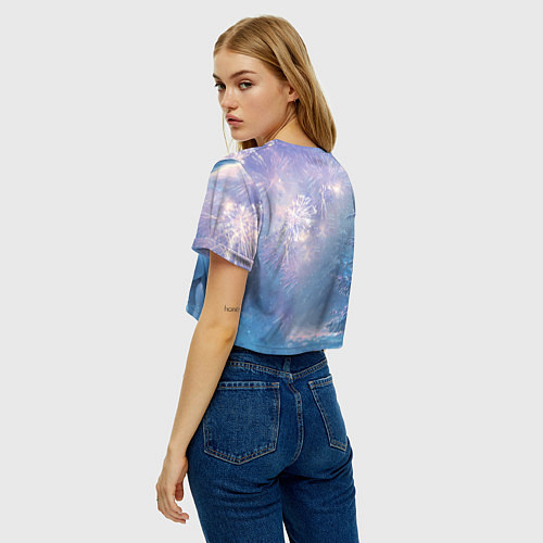 Женский топ Белая лошадь на фоне салюта / 3D-принт – фото 4