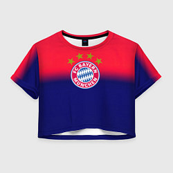 Футболка 3D укороченная женская Бавария Мюнхен градиент, цвет: 3D-принт