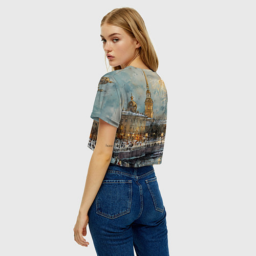 Женский топ Новогодний салют в Питере / 3D-принт – фото 4