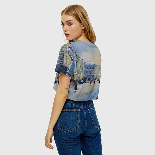 Женский топ Зимний праздничный Питер / 3D-принт – фото 4