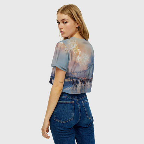 Женский топ Новогодняя Питерская атмосфера / 3D-принт – фото 4
