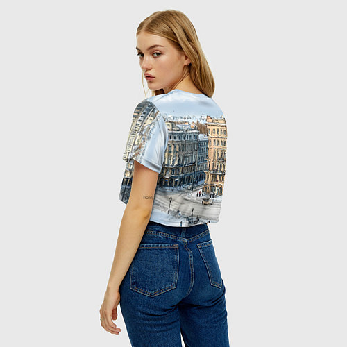 Женский топ Зимняя улица Питера / 3D-принт – фото 4