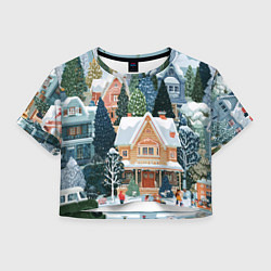 Женский топ Новогодний елочный двор