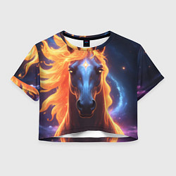 Женский топ Космическая огненная лошадь