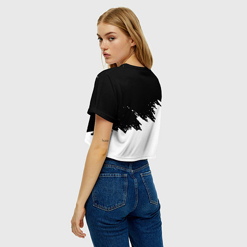 Женский топ Реал Мадрид краски белые штрихи / 3D-принт – фото 4